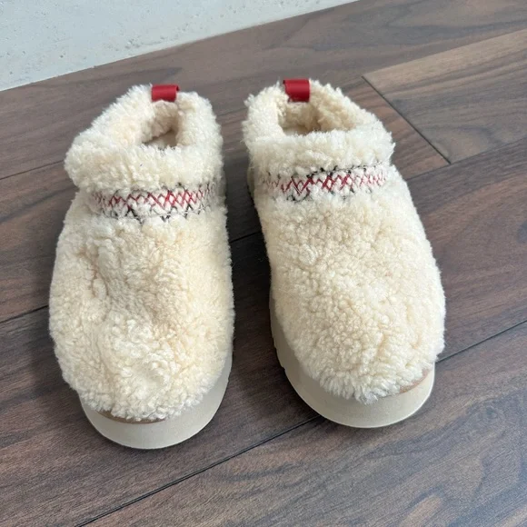 UGG WOMEN TAZZ UGG BRAID NATURAL SUEDE PLATFORM SHOES US 6-6.5 - Picture 3 of 14